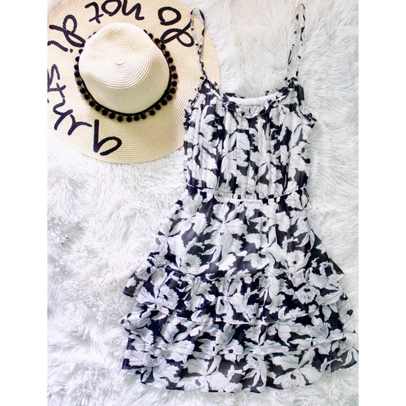 American Eagle Black and White Floral Dress 00 - Picture 1 of 9